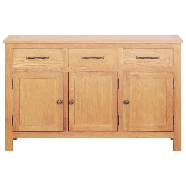 Sideboard Braun 112 x 33,5 x 70 cm Massivholz Eiche