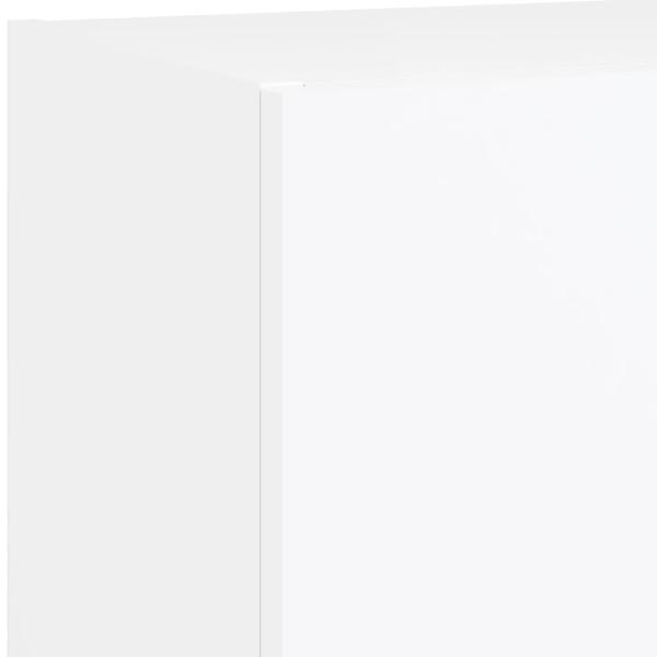 4-tlg. Wohnwand mit LED-Beleuchtung Weiß Holzwerkstoff