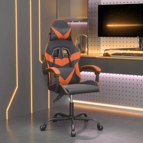 ARDEBO.de - Gaming-Stuhl Drehbar Schwarz und Orange Kunstleder