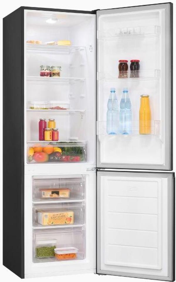 Exquisit KGC265-70-040D Stand Kühl-Gefrierkombination, 54,5 cm breit, 262 L, LED-Beleuchtung, inoxlook-az