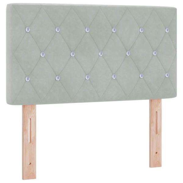 Boxspringbett mit Matratze Hellgrau 80 x 200 cm Samt