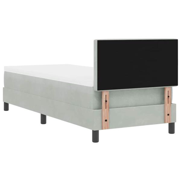 Boxspringbett mit Matratze Hellgrau 80 x 200 cm Samt