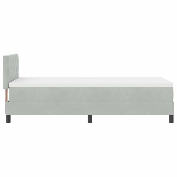 Boxspringbett mit Matratze Hellgrau 80 x 200 cm Samt
