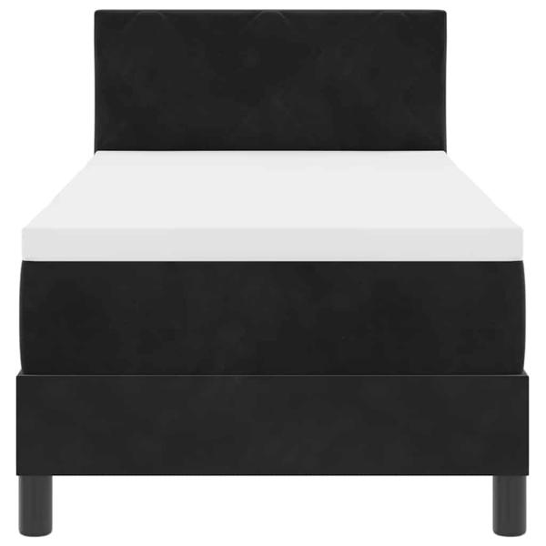 Boxspringbett mit Matratze Schwarz 80 x 200 cm Stoff