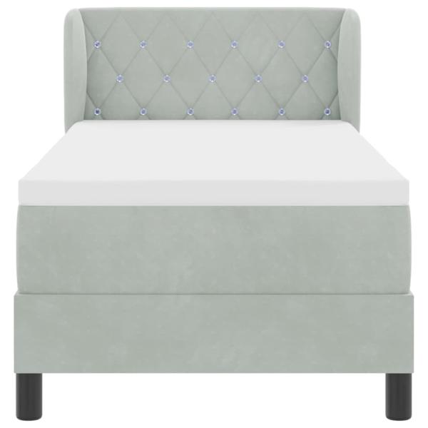 Boxspringbett mit Matratze Dunkelgrau 80x200 cm Samt Hellgrau