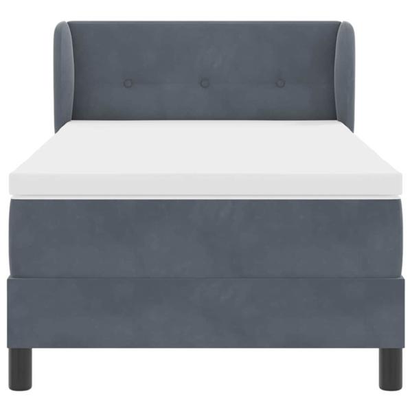 Boxspringbett mit Matratze Dunkelgrau 80x200 cm Samt Dunkelgrau