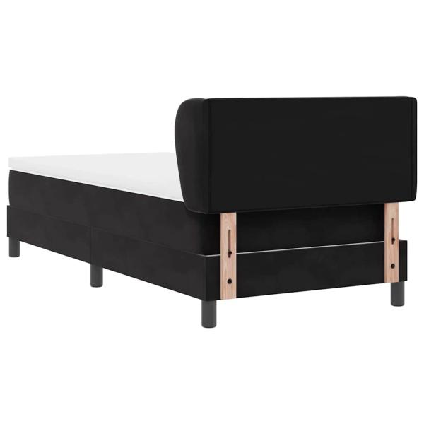 Boxspringbett mit Matratze Dunkelgrau 80x200 cm Samt Schwarz