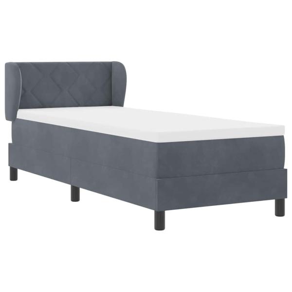 Boxspringbett mit Matratze Dunkelgrau 80x200 cm Samt Dunkelgrau