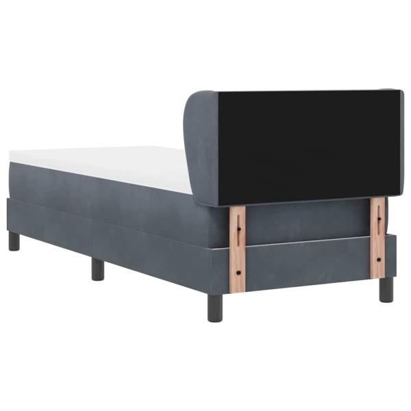 Boxspringbett mit Matratze Dunkelgrau 80x200 cm Samt Dunkelgrau
