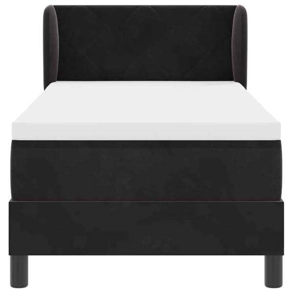 Boxspringbett mit Matratze Dunkelgrau 80x200 cm Samt Schwarz