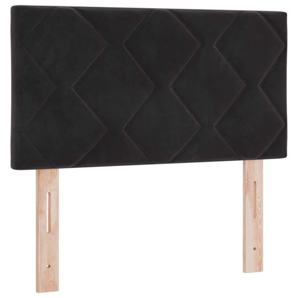 Boxspringbett mit Matratze Dunkelgrau 80x200 cm Samt Schwarz