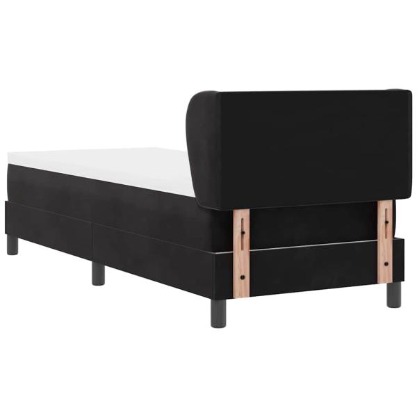 Boxspringbett mit Matratze Dunkelgrau 80x200 cm Samt Schwarz