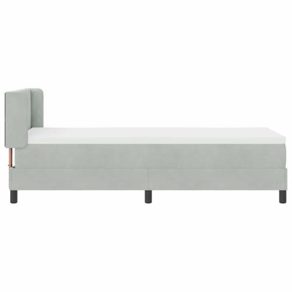 Boxspringbett mit Kopfteil Hellgrau 200 x 80 cm Samt