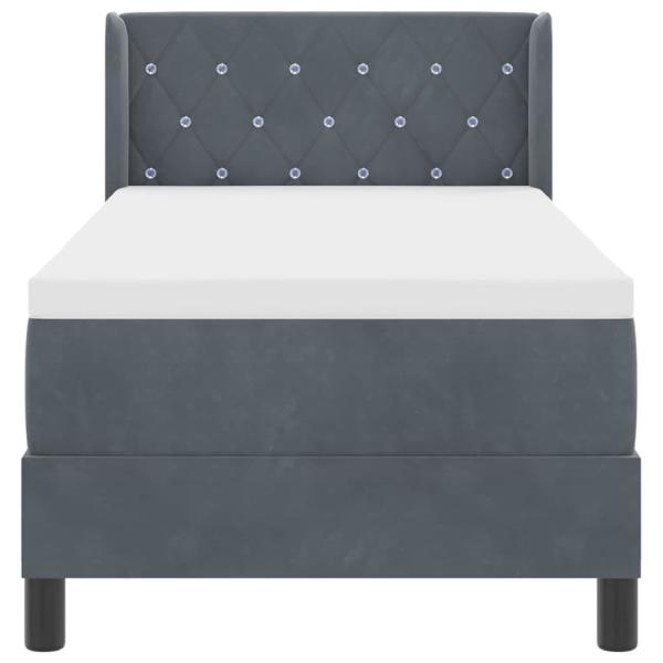 Boxspringbett mit Kopfteil Dunkelgrau 200 x 80 cm Samt