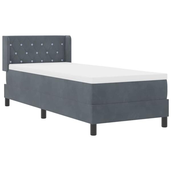 Boxspringbett mit Matratze Schwarz 100x200 cm Velvet Dunkelgrau