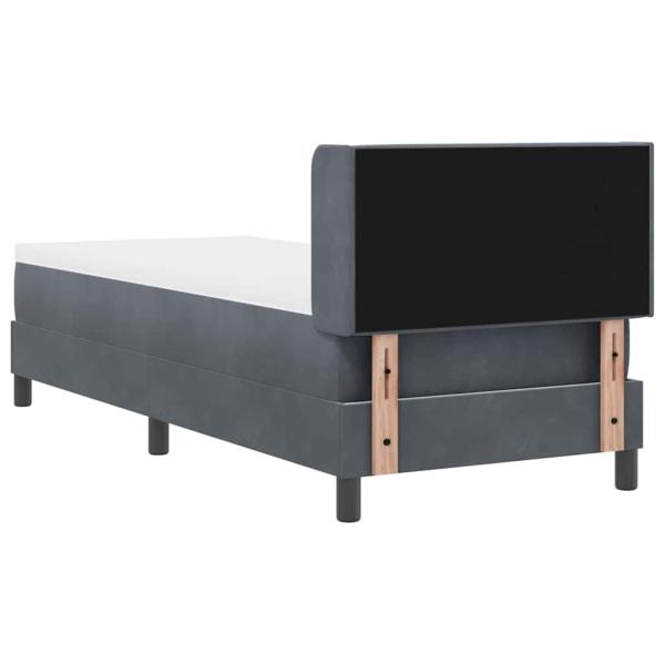 Boxspringbett mit Kopfteil Dunkelgrau 200 x 80 cm Samt