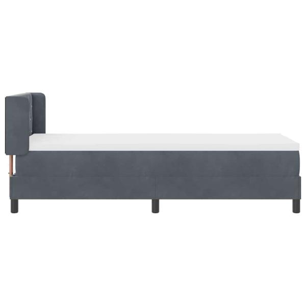 Boxspringbett mit Kopfteil Dunkelgrau 200 x 80 cm Samt