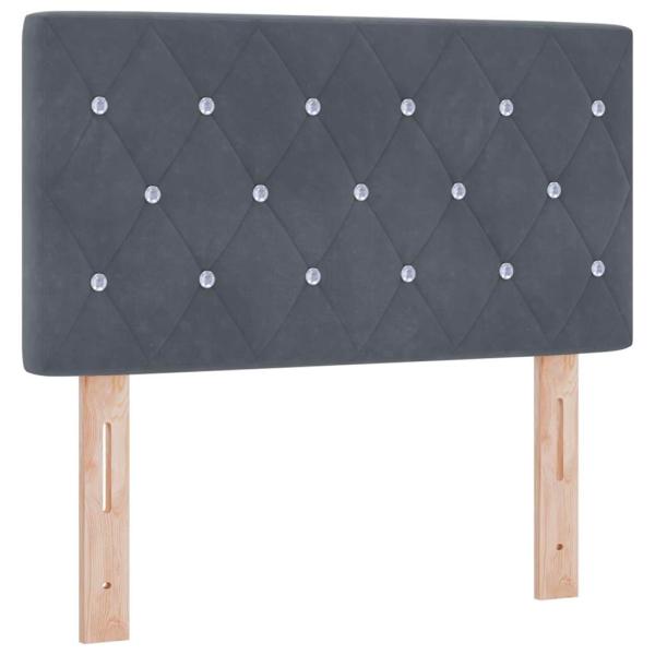 Boxspringbett mit Kopfteil Dunkelgrau 200 x 80 cm Samt