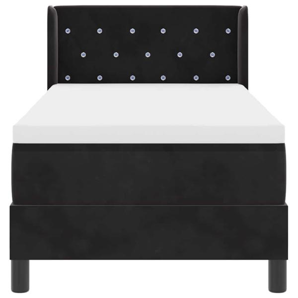 Boxspringbett mit Matratze Schwarz 100x200 cm Velvet Schwarz