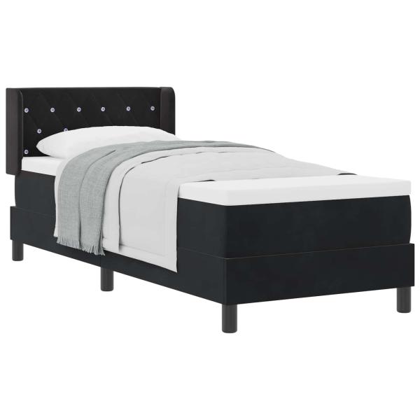 Boxspringbett mit Matratze Schwarz 100x200 cm Velvet Schwarz