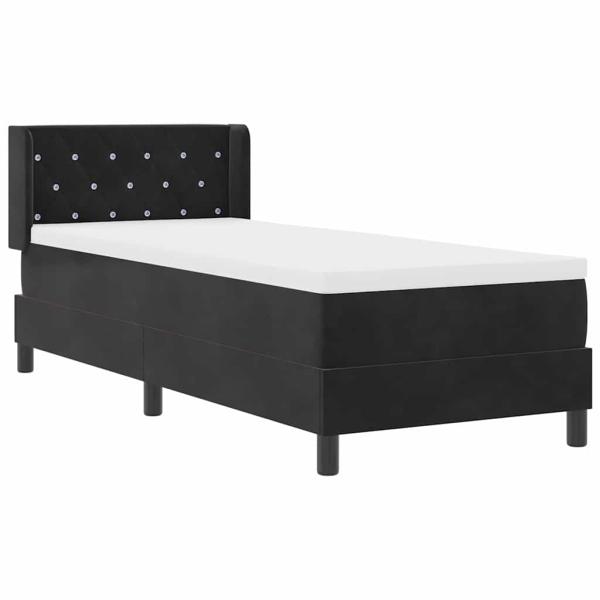 Boxspringbett mit Matratze Schwarz 100x200 cm Velvet Schwarz