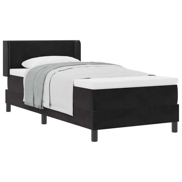 ARDEBO.de - Boxspringbett mit Matratze Schwarz 100x200 cm Velvet Schwarz