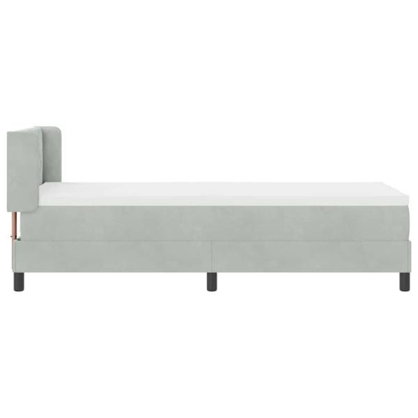 Boxspringbett mit Matratze Schwarz 100x200 cm Velvet Hellgrau
