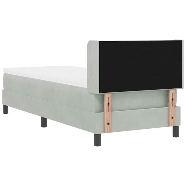 Boxspringbett mit Matratze Schwarz 100x200 cm Velvet Hellgrau