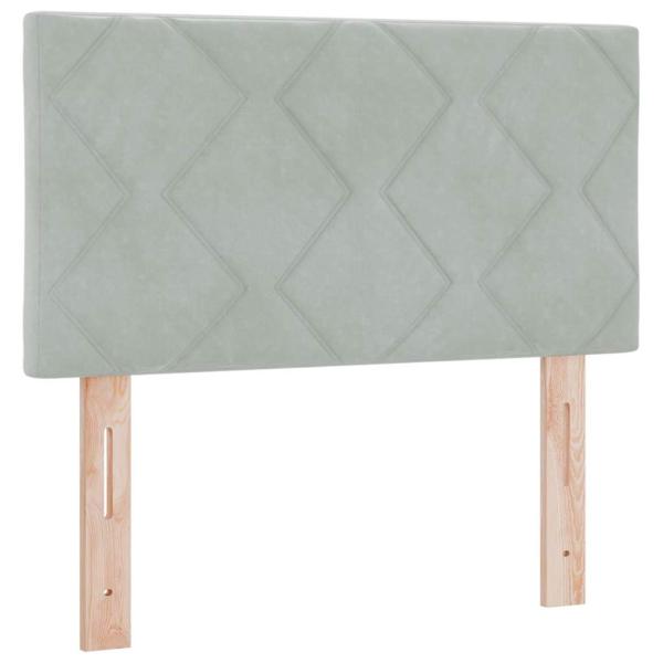 Boxspringbett mit Matratze Schwarz 100x200 cm Velvet Hellgrau