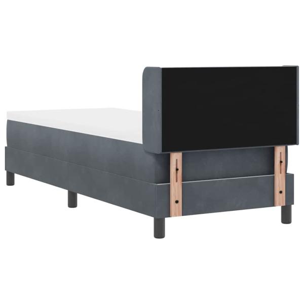 Boxspringbett mit Matratze Schwarz 100x200 cm Velvet Dunkelgrau