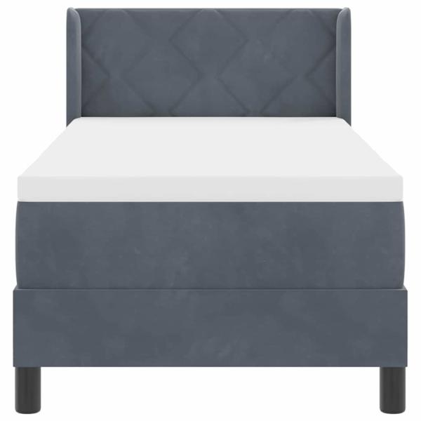 Boxspringbett mit Matratze Schwarz 100x200 cm Velvet Dunkelgrau