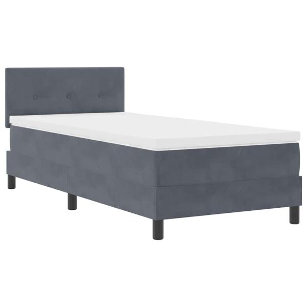 Boxspringbett mit Kopfteil Dunkelgrau 80 x 200 cm Samt