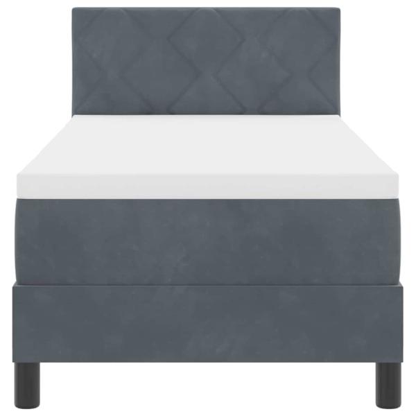 Boxspringbett mit Kopfteil Dunkelgrau 80 x 200 cm Samt