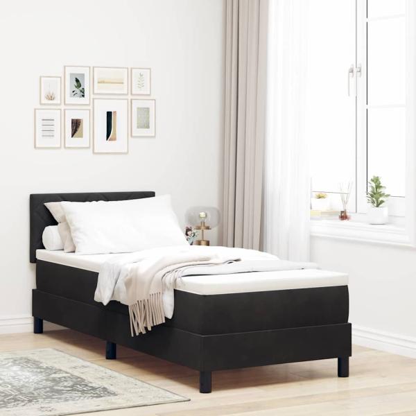 ARDEBO.de - Boxspringbett mit Kopfteil Schwarz 80 x 200 cm Samt