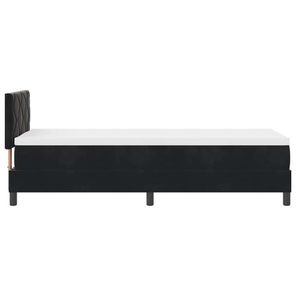 Boxspringbett mit Kopfteil Schwarz 80 x 200 cm Samt