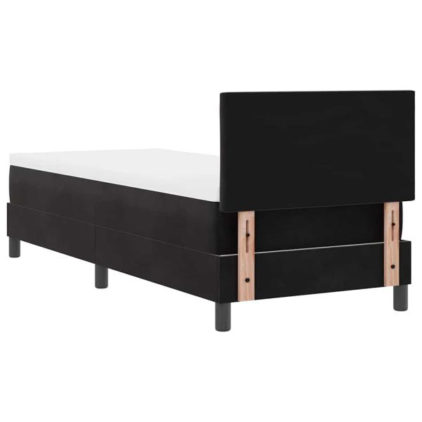 Boxspringbett mit Kopfteil Schwarz 80 x 200 cm Samt