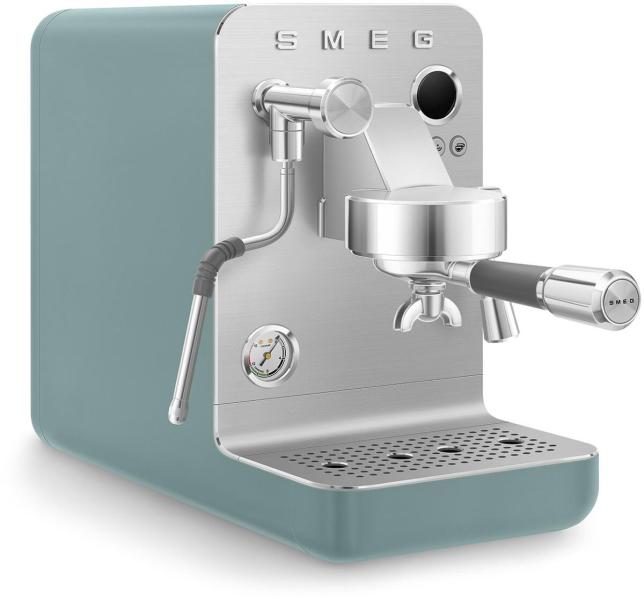 Smeg EMC02EGMEU Espresso-Kaffeemaschine Minipro, 1700 W, Dreifacher Thermoblock, LCD-Display, Timer Bezugszeit, Siebträger Ø58 mm, Emerald Green