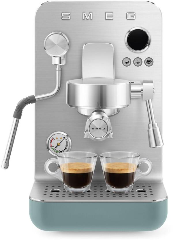 Smeg EMC02EGMEU Espresso-Kaffeemaschine Minipro, 1700 W, Dreifacher Thermoblock, LCD-Display, Timer Bezugszeit, Siebträger Ø58 mm, Emerald Green