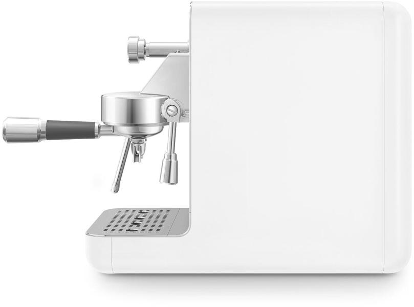 Smeg EMC02WHMEU Espresso-Kaffeemaschine Minipro, 1700 W, Dreifacher Thermoblock, LCD-Display, Timer Bezugszeit, Siebträger Ø58 mm, weiß