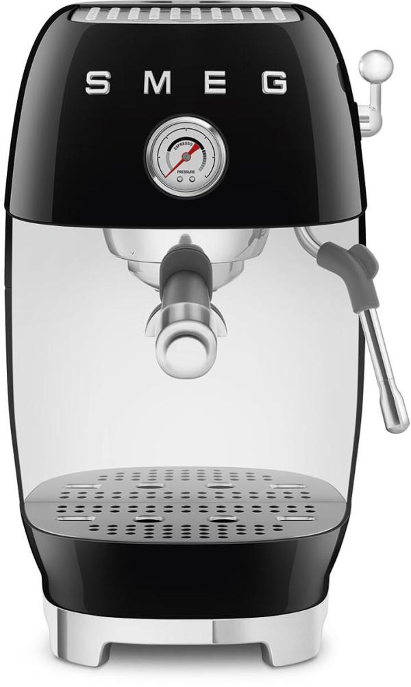 ARDEBO.de Smeg ECF03BLEU 50"s Style Premium-Siebträger-Espressomaschine, 1.650 W, 15 bar, Thermoblock-Heizsystem, Cappuccino-Dampffunktion, Cold Brew Funktion, 1,4 l Wassertank, schwarz
