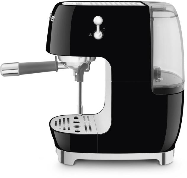 Smeg ECF03BLEU 50"s Style Premium-Siebträger-Espressomaschine, 1.650 W, 15 bar, Thermoblock-Heizsystem, Cappuccino-Dampffunktion, Cold Brew Funktion, 1,4 l Wassertank, schwarz