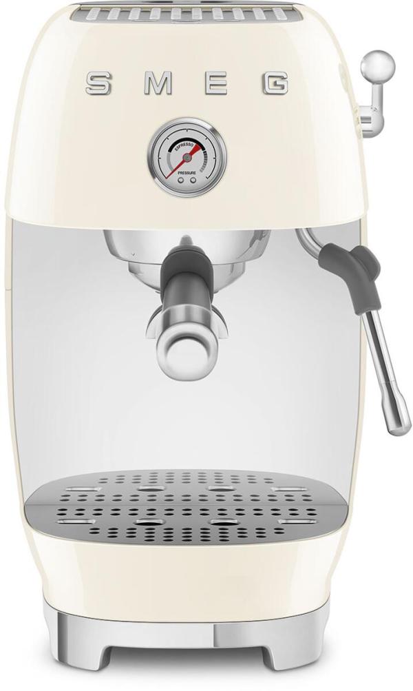 ARDEBO.de Smeg ECF03CREU 50"s Style Premium-Siebträger-Espressomaschine, 1.650 W, 15 bar, Thermoblock-Heizsystem, Cappuccino-Dampffunktion, Cold Brew Funktion, 1,4 l Wassertank, Creme