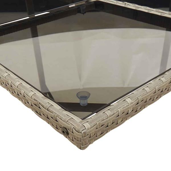 15-teiliges Garten-Ess-Set mit Kissen, grau, Polyrattan