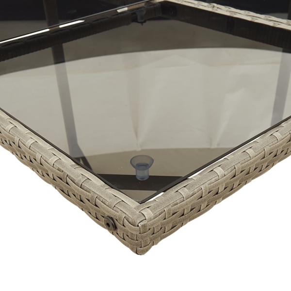 15-teiliges Garten-Ess-Set mit Kissen, grau, Polyrattan