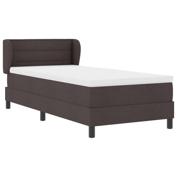 Boxspringbett mit Matratze Dunkelbraun 90 x 190 cm Stoff