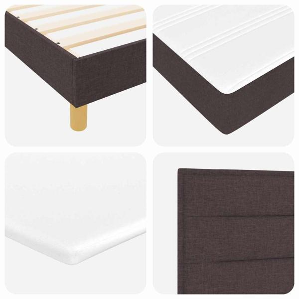 Boxspringbett mit Matratze Creme 90x200 cm Stoff Dunkelbraun