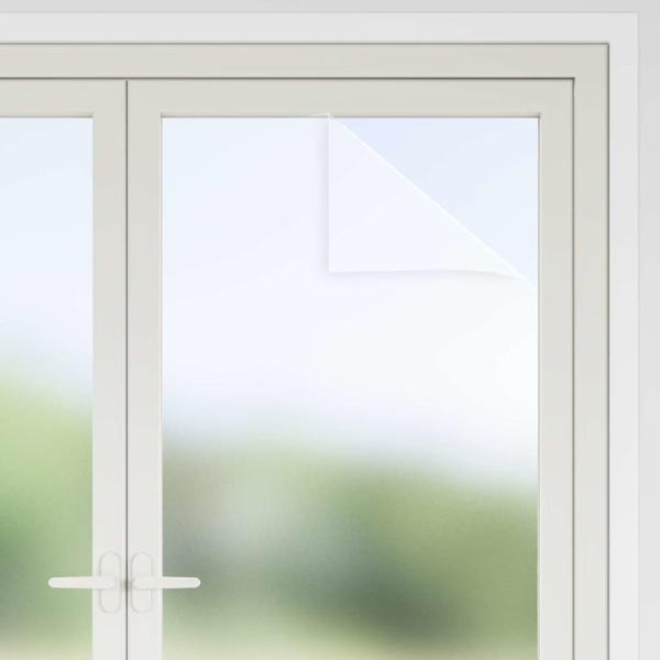 Selbstklebende Fensterfolie Frostiges Weiß 90 x 1000 cm PVC