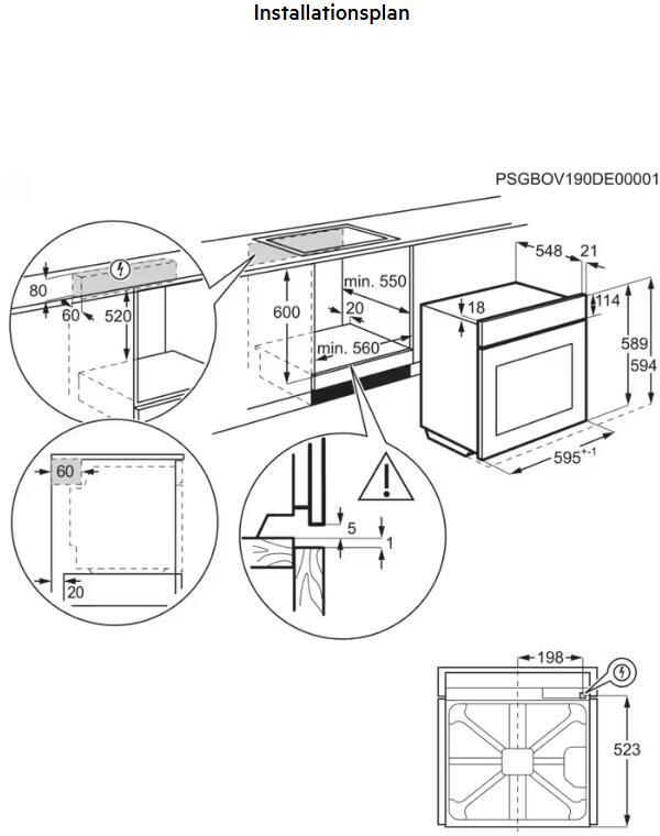 AEG KOMBI3026F EEK A+ Herdset mit Glaskeramikkochfeld (OU5AE20SM + TA64RA07FB), 60 cm breit, 72 L, Timer Display, Edelstahl (801419450)