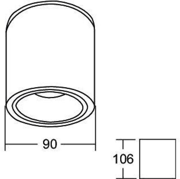 Brumberg LED-Anbaudownlight 230 V AC, 50 Hz, 14,6 W, 40°, 3.000 K, rund, schwarz struktur (12125183)