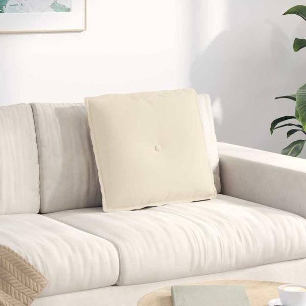 ARDEBO.de - Rücken Kissen Beige 50 x 45 cm Mikrofaserstoff